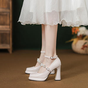 Zapatos de Plataforma con Perlas Francesas, Primavera/Otoño 2026, Zapatos de Novia para Mujeres Bajas, Calzado para Vestido de Novia - Product Image 3