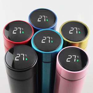 Biểu tượng tùy chỉnh LED hiển thị nhiệt độ đôi tường chân không cách nhiệt chân không Flask thép không gỉ thông minh chai nước - Product Image 1