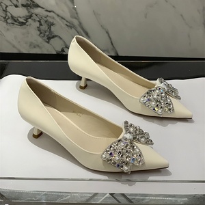 New Hot Selling Shallow Mouth Pointed <b>Toe</b> Stiletto Fashionable and Versatile High-end High Heels - Product Image 5