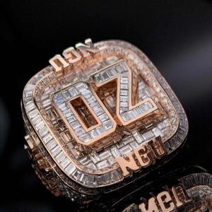 Men's Custom Unisex 925 Sterling Silver Championship <b>Ring</b> Moissanite Diamond Hip Hop Rapper Letter Bust Customizable Gift - Product Image 1