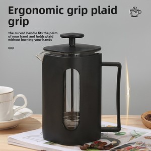 Cafetière à piston de qualité commerciale, écologique, 600 ml, pot en verre borosilicate, piston en acier inoxydable, design classique, pour la maison - Product Image 4