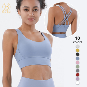 <span class=keywords><strong>Lulu</strong></span>, gran oferta, sujetador de Yoga de talla grande, Color sólido, espalda cruzada, ropa de gimnasio, corto de Yoga Top, sujetador deportivo para mujer - Product Image 1