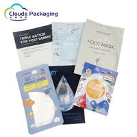 Masque imprimé à fond noir personnalisé sac d'emballage en plastique cosmétiques produits de soins de santé lavage produits de soins sac d'emballage