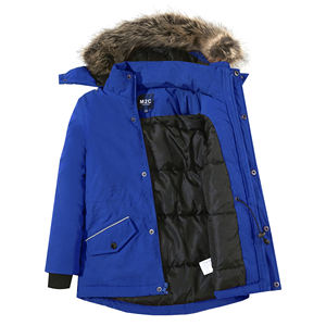 Doudoune d'hiver chaude à capuche pour garçons <span class=keywords><strong>Parka</strong></span> épaisse et imperméable pour enfants Manteau solide avec fausse fourrure - Product Image 2