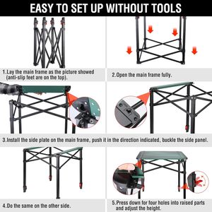 Custom <strong>Portable</strong> Adjustable Square Lightweight Aluminum Folding Outdoor Beach Picnic BBQ Camping Lift <strong>Table</strong> with Carry Bag - Product Image 3