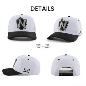 Gorras de Béisbol Unisex de Algodón de 5 Paneles de Alta Calidad al por Mayor, Logotipo Bordado en 3D Personalizado, Visera Curva de Dos Tonos - Product Image 3