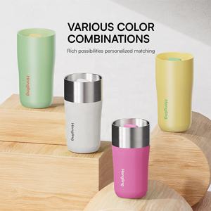 중국 도매 홍 링 하이 퀄리티 12/16 OZ 이중 벽 스테인레스 스틸 커피 텀블러 사용자 정의 텀블러 개인 텀블러 - Product Image 3