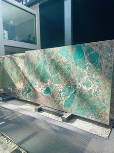 Dalles de quartzite vert <span class=keywords><strong>Amazon</strong></span> de luxe naturelles modernes pour murs intérieurs d'hôtels, sols, lavabos et aménagements de meubles de salle de bain - Product Image 5