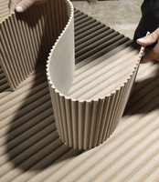 Revêtement en MDF ondulé flexible, panneau en bois de pin massif, décoration ondulée