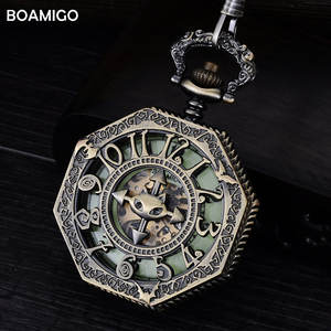 <span class=keywords><strong>Montre</strong></span> mécanique analogique squelette en acier inoxydable pour <span class=keywords><strong>homme</strong></span> BOAMIGO avec chaîne <span class=keywords><strong>argent</strong></span>ée, cadeau idéal, Reloj Hombre Antique Pocket Numbers - Product Image 3