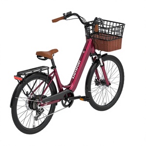 Vélo électrique de ville avec pneus de 24*1,75 pouces, cadre en acier, batterie au lithium intégrée 36V 7,5AH, moteur à moyeu sans balais 250W, frein à disque - Product Image 4