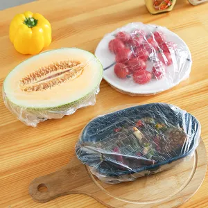 Yüksek kaliteli şeffaf tek kullanımlık gıda sınıfı PE plastik elastik kase kapakları gıda için