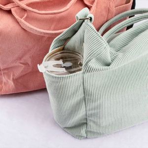 Custom Large Corduroy Crossbody <b>Shoulder</b> Bag Lady Women Durable Zipper Adjustable <b>Strap</b> Handcrafted Embroidered Messenger Travel - Product Image 4