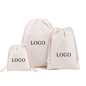 Pochette écologique sur mesure avec impression de logo, sac à cordon en coton noir réutilisable de petite taille pour l'emballage de bagues et de bijoux, sac à poussière en lin - Product Image 6