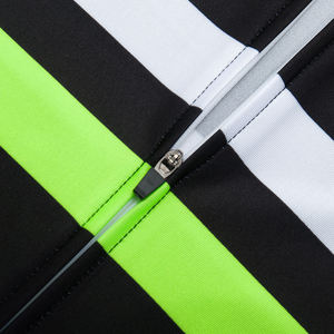 Jersey de Ciclismo Sublimado OEM con Franjas Horizontales, Malla Ventilada, Manga Corta, Cierre de Cremallera, Personalizable para Uniformes de Equipo - Product Image 4