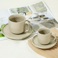Ensemble tasse et assiette à expresso vintage en argile céramique écologique Mini tasses à café et soucoupes pour le thé pour votre café du matin