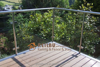 Reilbu Balustrade de balcon personnalisée Main courante en acier inoxydable Rampe en verre