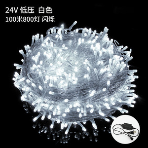 Guirlandes lumineuses LED bleues 100M 800 LED clignotantes 24V basse tension pour décoration de fête - Product Image 2