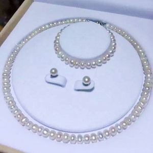 AA Grado 7 mm Botón Redondo Natural Agua Dulce Blanco, Rosa Perla Conjunto de Joyas para Boda Precio de Fábrica - Product Image 6