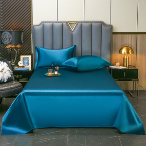 Mượt Ice mát sợi tấm ga trải giường thiết lập rửa sạch lụa giường bao gồm nhà tấm phẳng 100% polyester vết sang trọng mùa hè bộ đồ giường tấm thiết lập - Product Image 2