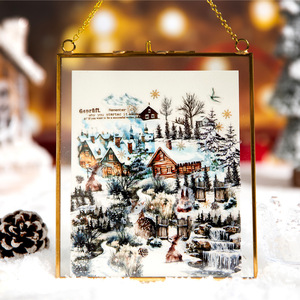 2M/Rouleau PET Tape Winter Scenery Series Autocollants recyclés pour la décoration de manuels de bricolage Utilisation de masquage activée par l'eau - Product Image 3