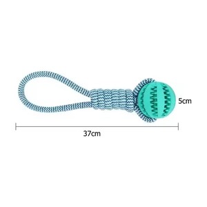 Dayanıklı evcil hayvan yemi TPR halat topu köpek Pet çiğneme oyuncaklar yıkılmaz köpek oyuncaklar diş temizleme interaktif oyuncak köpekler için - Product Image 6