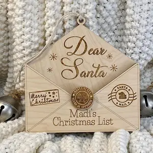 christmas list wishlist ornament letter to santa envelope bundle laser cut file santa letter holder holiday santa mail