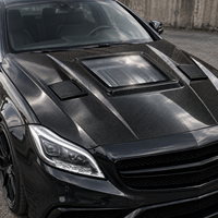 Couvre-moteur en fibre de carbone transparente compatible avec Mercedes-Benz Classe CLS W218 CLS300 CLS350 CLS63, pièce de modification