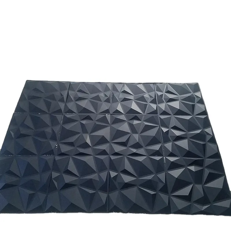 30x30cm 3D Wallboard Geometric Cut Diamond Wood Carved Wall Sticker 3D Background Wall Sticker Decor Panel House Decor