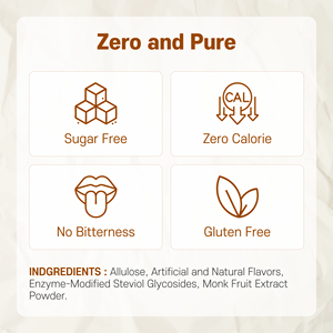 Monkshushu น้ำเชื่อมกาแฟ allulose ผงวานิลลาเกรดอาหารที่มีฐานเหงือกที่ไม่ใช่ GMO Keto-เป็นมิตร - Product Image 2