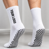 Chaussettes de football personnalisées avec logo, antidérapantes, respirantes, en coton, broderie, entraînement de football, match