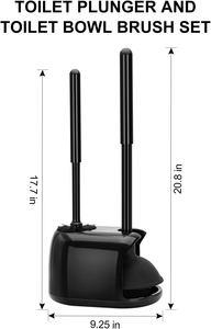 Ensemble brosse et déboucheur de toilettes semi-cachés, kit d'outils de nettoyage pour salle de bain, maison, hôtel, toilettes - Product Image 5