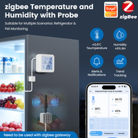Capteur intelligent de température et d'humidité Tuya Zigbee avec sonde externe filaire pour application, réfrigérateur, congélateur, aquarium, incubateur, serre