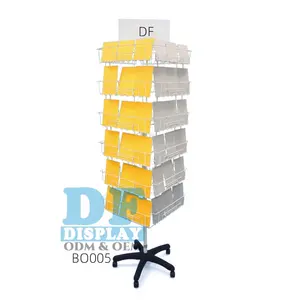 Bo005 Gift Card Display Stand Roterende Cadeaukaart Display Vloer Boekenrek Plastic Boekenrek Ontwerp Houten Boekenrek