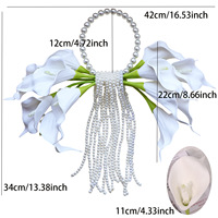 Grenzüberschreitender Bestseller Calla-Lilien Handgebundener Wasserfall-Blumenstrauß (Kunststoff PU) Perfektes Hochzeitsgeschenk Freunde Foto-Requisite Braut