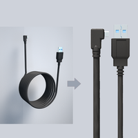 Kabel Link 2 USB 3.0 Gen1 ke Type-C Anti Debu Hitam Pengisian Cepat 60W 3A untuk 2 Aksesori VR