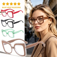 Montures de lunettes optiques surdimensionnées pour femmes, verres sur mesure anti-radiation et anti-lumière bleue pour femmes