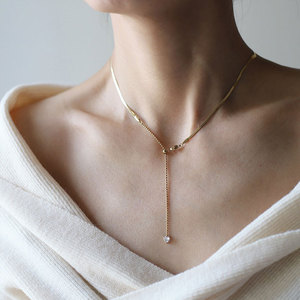 สร้อยคอสแตนเลสแบบ316L 14K 18K PVD สำหรับผู้หญิงสร้อยคอโซ่แฟชั่นชุบทอง - Product Image 1