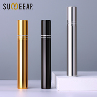 SUMEEAR 15ML Flacon de parfum en verre UV brillant de haute qualité Or Noir Argent Echantillon Vaporisateur Atomiseur Rechargeable