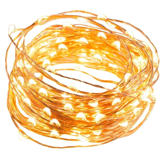 USB Powered 6 Meters LED Copper Wire Lights Outdoor Wedding Holiday Decoration