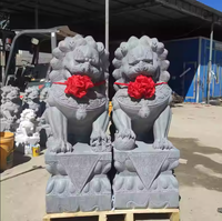 Vente Flash : Grandes Statues de Chiens Léonards en Marbre Blanc Décoratives pour Entrée de Villa Extérieure