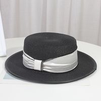 Chapeau de soleil décontracté en paille pour femme avec nœud – Protection UV, large bord, idéal pour la plage et les activités quotidiennes en extérieur – Casquette visière toutes saisons
