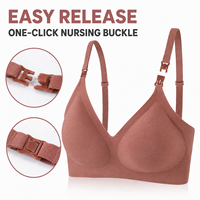 Soutien-gorge d'allaitement respirant sans coutures pour femmes enceintes, fermeture avant, sans armatures, bonnet complet, bretelles convertibles, uni, sexy, en nylon et élasthanne