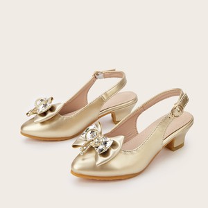 Zapatos de Tacón Alto para Niñas, Primavera 2026, Nuevos con Lazo, Estilo Princesa, Sandalias para 7-12 Años, Cierre de Velcro - Product Image 2