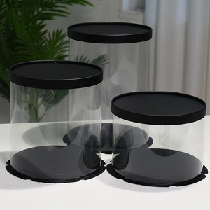 Ingrosso scatola di plastica rotonda trasparente con rivestimento UV e stampa in rilievo <span class=keywords><strong>per</strong></span> feste di compleanno matrimoni e regali - Product Image 3