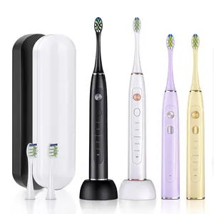IPX7 Rechargeable Sonic Electric Toothbrush 5 Teeth Oral Dental Care Modes 3 Intensities Wireless/Type-C Charging Travel Case
