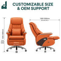 Fauteuil de bureau moderne à dossier haut avec repose-pieds, inclinable, en cuir premium, accoudoirs réglables, pivotant sur roulettes, pour salle de jeux, studio ou bureau