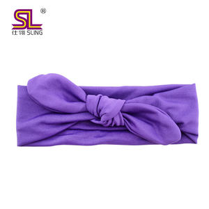 Diadema elástica suave para niña, Diadema con lazo de oreja de conejo para niños - Product Image 3