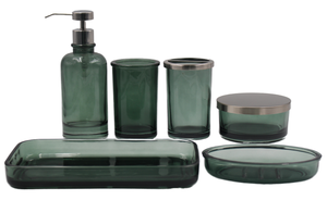 Juego <span class=keywords><strong>de</strong></span> Baño <span class=keywords><strong>de</strong></span> Lujo <span class=keywords><strong>de</strong></span> 6 Piezas en Vidrio Verde - Jabonera, Vaso y Accesorios <span class=keywords><strong>de</strong></span> Baño Impermeables para Hotel y Hogar (Precio <span class=keywords><strong>de</strong></span> Fábrica) - Product Image 6