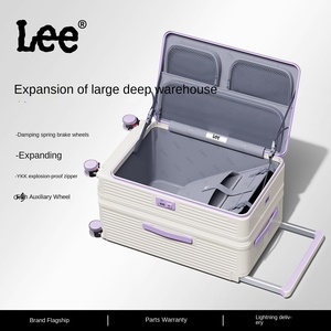 2025 unisex công suất lớn xe đẩy hành lý mới phía trước mở vali không thấm nước Spinner mở rộng dây kéo lớp bổ sung - Product Image 5